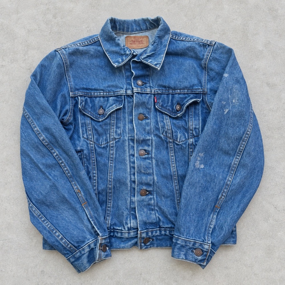 Vintage Levis 80s Denim Trucker Jacket Made in USA Blue Size 40 Type 3